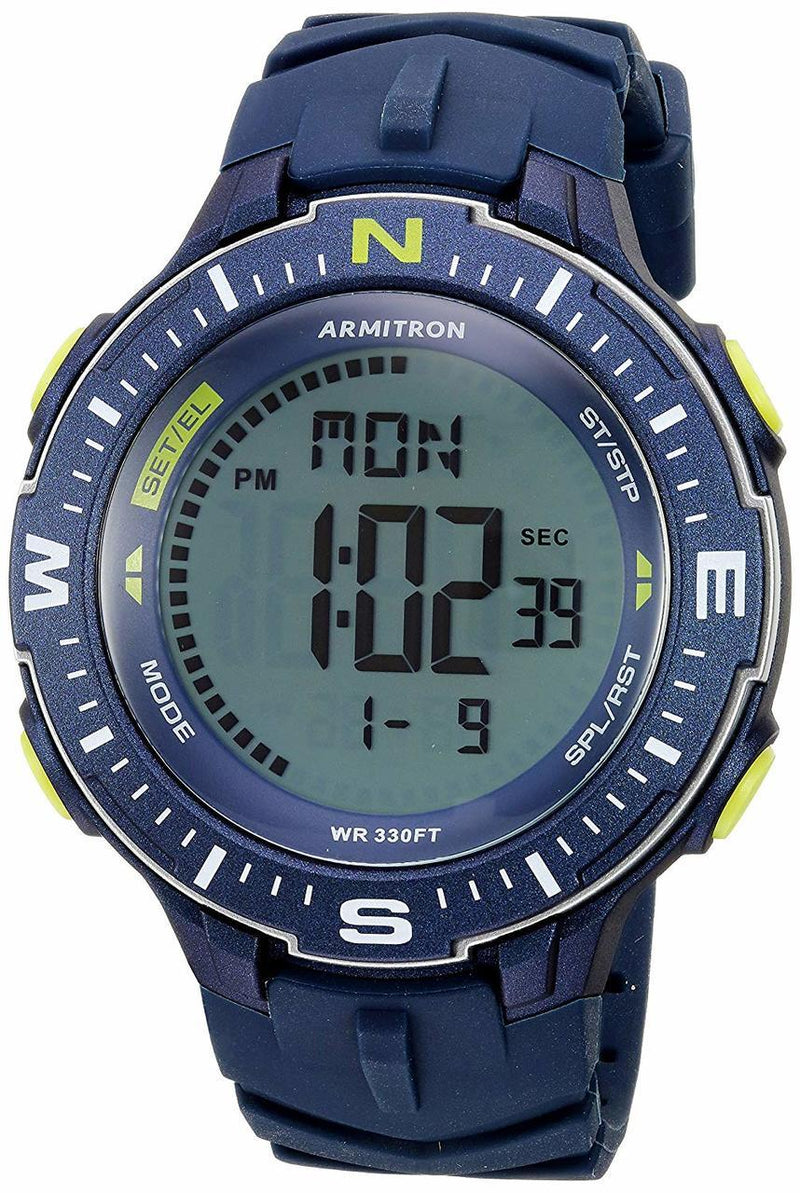 Armitron Sport 40/8391Nvy Lime Green Accented Digital Chronograph Mens  Watch