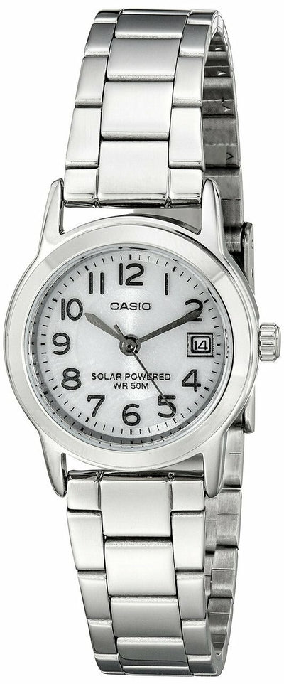 Casio Womens Ltp-S100D-7Bvcf Easy-To-Read Solar Stainless Steel Watch