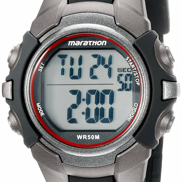 Timex Mens T5K642 Marathon Grey Digital Watch With Resin Strap Watch Direct