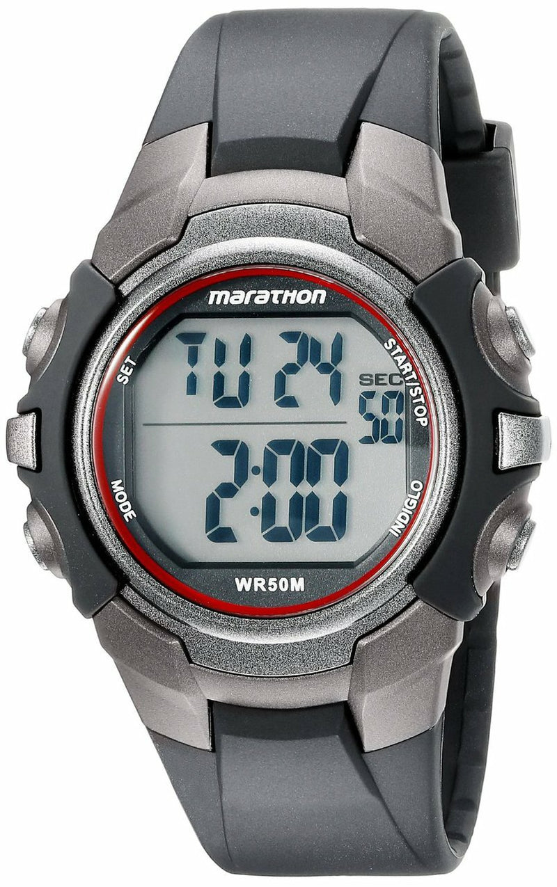 Timex Mens T5K642M6 Marathon Grey Digital Watch With Resin Strap
