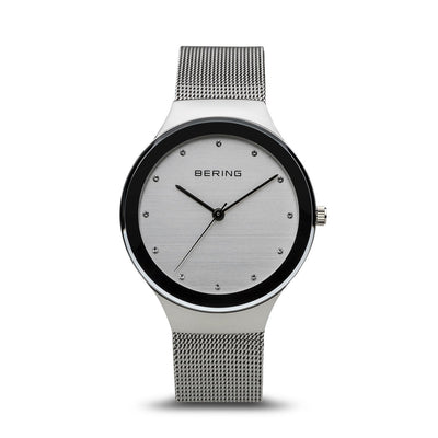 Bering Classic Polished Silver 34mm Watch