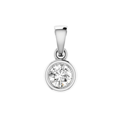 Diamond Solitaire Pendant with 0.20ct Diamonds in 9K White Gold - 9WBP20