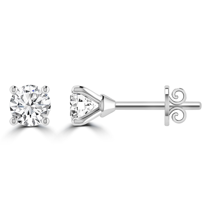 0.33ct GH I1 Diamond 4 Claw Studs in 9K White Gold