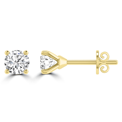 0.50ct GH I1 Diamond 4 Claw Studs in 9K Yellow Gold