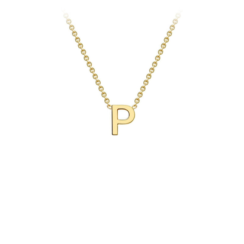 9K Yellow Gold Letter Initial Adjustable Necklace 38cm+5cm