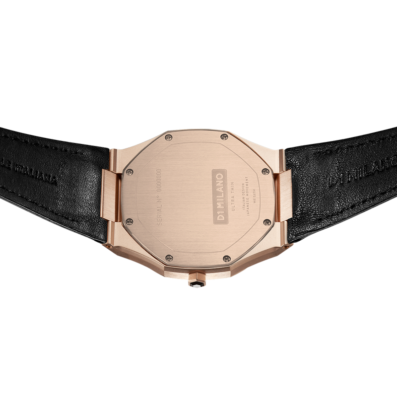D1 Milano Ultra Slim 40mm Rose Gold Leather Watch