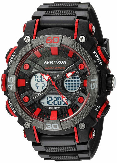 Armitron Sport 20/5108Red Analog-Digital Chronograph Resin Strap Mens Watch
