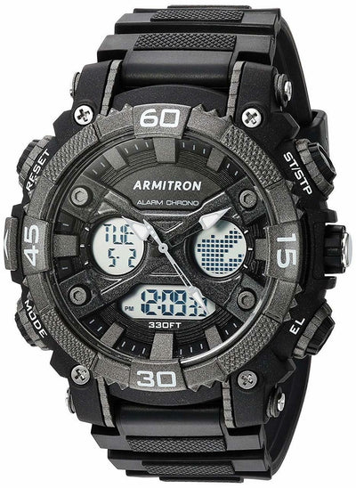 Armitron Sport 20/5108Blk Analog Digital Chronograph Resin Strap Mens Watch