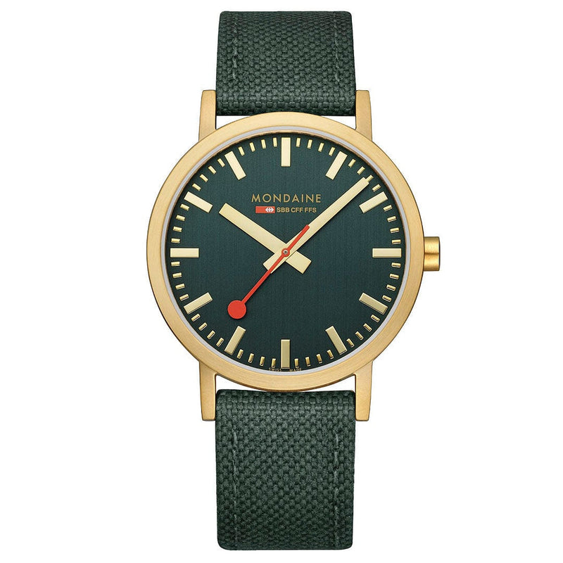 Mondaine Classic Quartz Watch, Green, 40 mm, Fabric strap, A660.30360. -  Iguana Sell