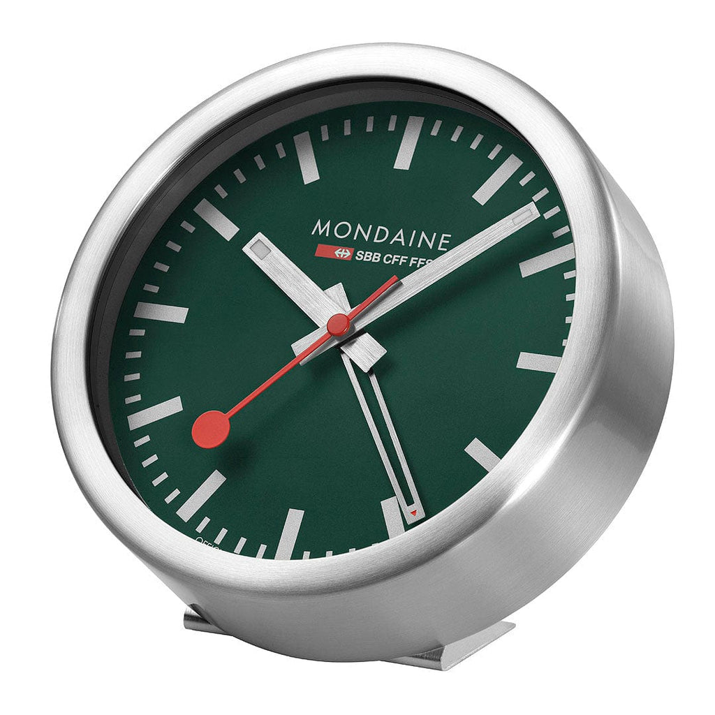 Mondaine Park Green Table and Alarm Clock, A997.MCAL.66SBV.2