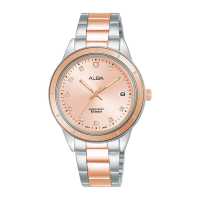 Alba Active Dress 100M Rose Gold Dial Womens Watch AG8M83X Watch Direct