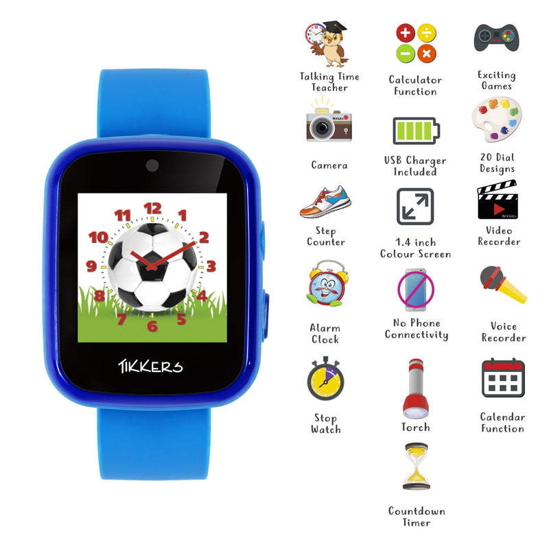 Tikkers Interactive Blue Smart Watch for Kids TK1084BLU