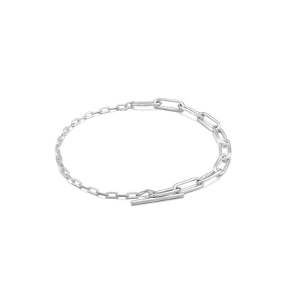 Ania Haie Mixed Link T-Bar Bracelet - Silver