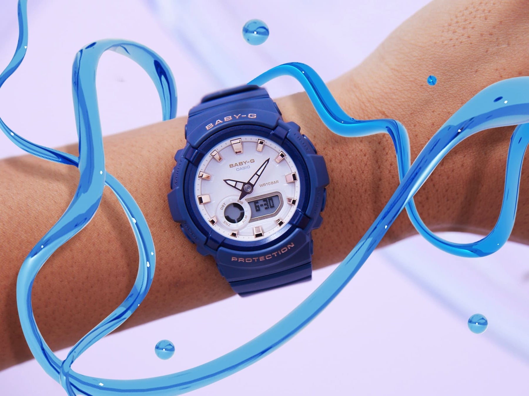 BABY-G DUO Metallic Accents Navy Resin Band Watch BGA280BA-2A