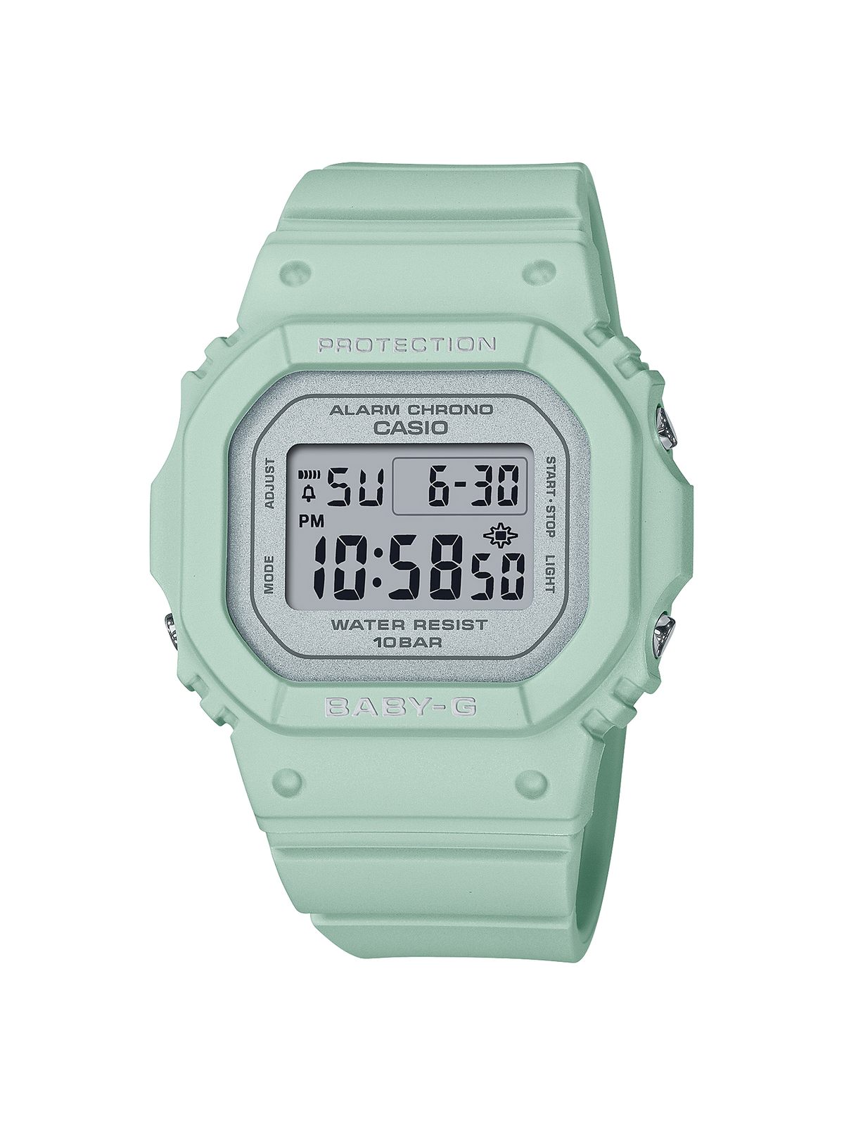 BABY G Digital Spring Colours Green Resin Band Watch BGD565SC 3D Watch Direct