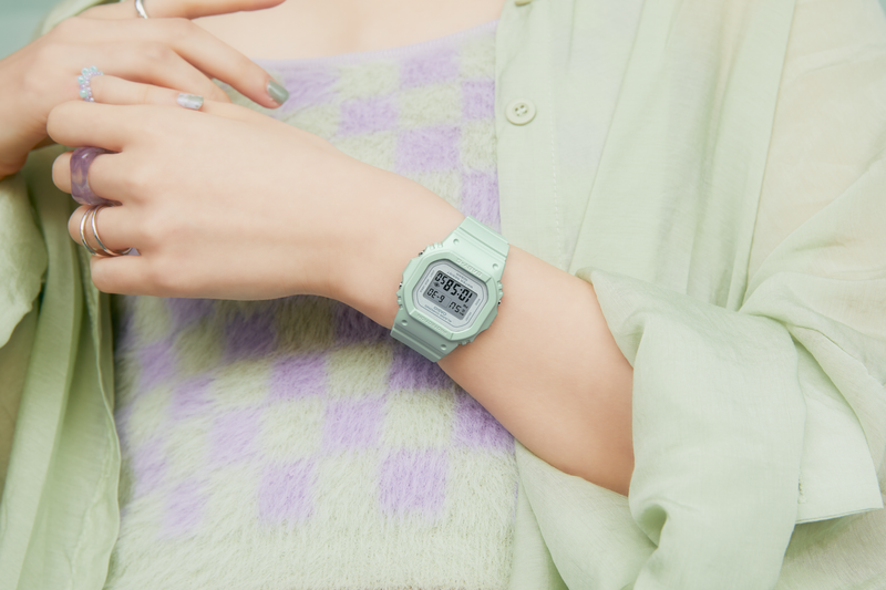 BABY G Digital Spring Colours Green Resin Band Watch BGD565SC 3D