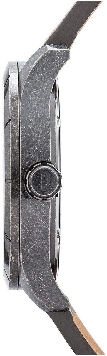 Police Bushmaster Black Dial Grey Leather Strap Watch PL.15662XSQS/02