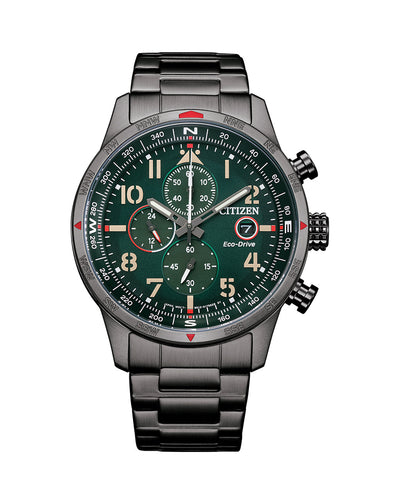 Citizen Chronograph Eco-Drive Green Dial Watch CA0797-84X