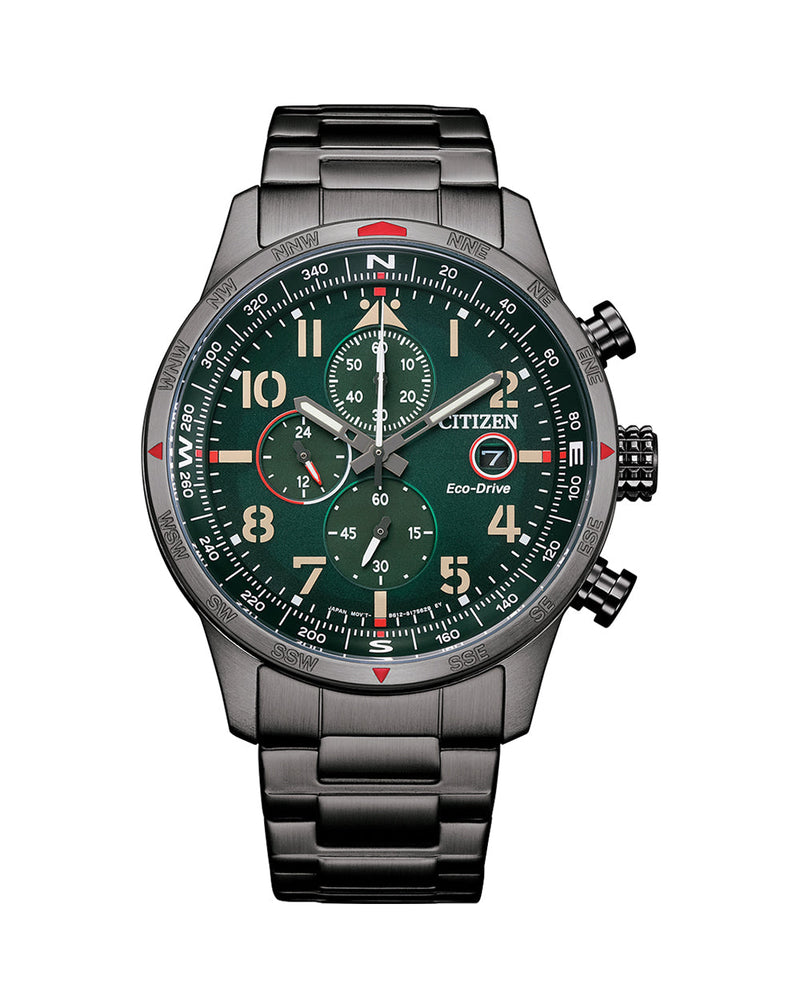 Citizen Chronograph Eco-Drive Green Dial Watch CA0797-84X