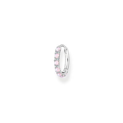 Thomas Sabo Single Hoop Earring Pink Stones Silver