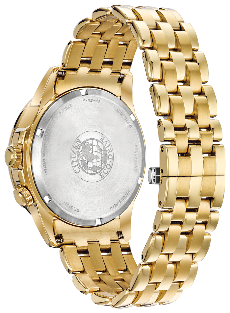 Citizen World Time Diamond Set Gold Men's Watch BU2082-56E