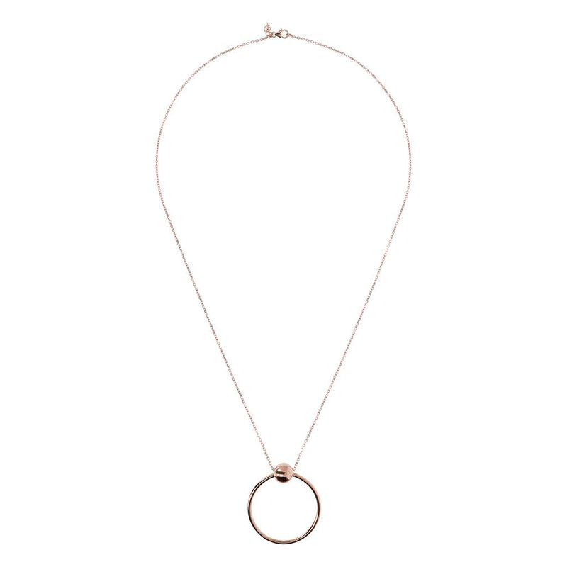 Bronzallure Circle Necklace with Ball Golden Ros&egrave;