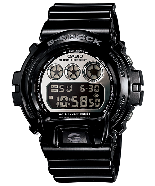 G-Shock Multi-Alarm Black Band Silver Dial Digital Watch DW6900NB-1