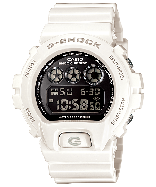 G-Shock Multi-Alarm White Band Black Dial Digital Watch DW6900NB-7