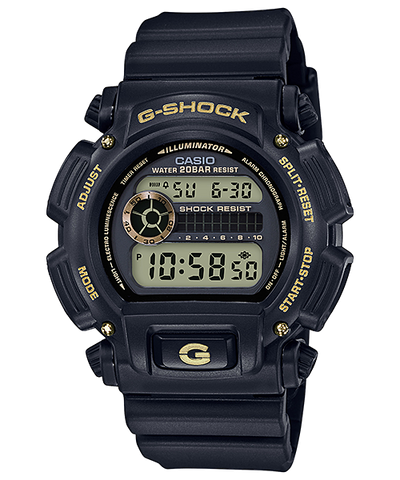 G Shock Digital Black and Gold Mens Watch DW9052GBX 1A9 Watch Direct