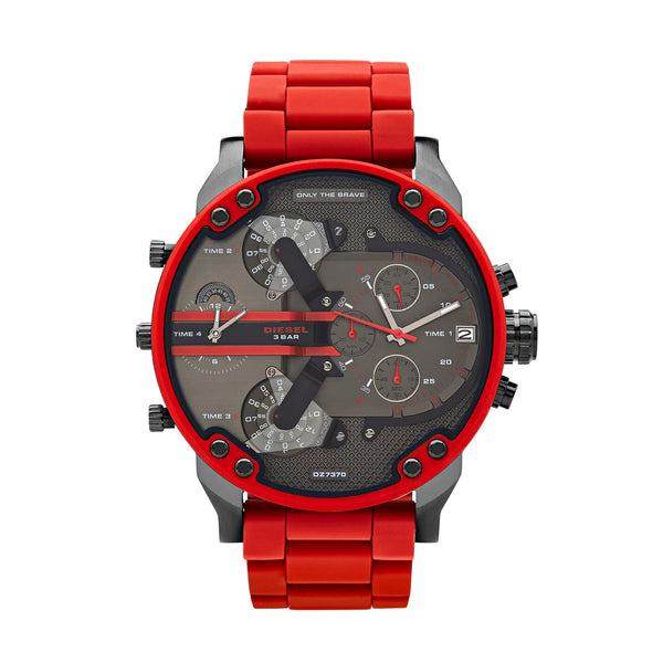 Diesel Mr. Daddy 2.0 Chronograph Red Stainless Steel Mens Watch DZ7370 Watch Direct