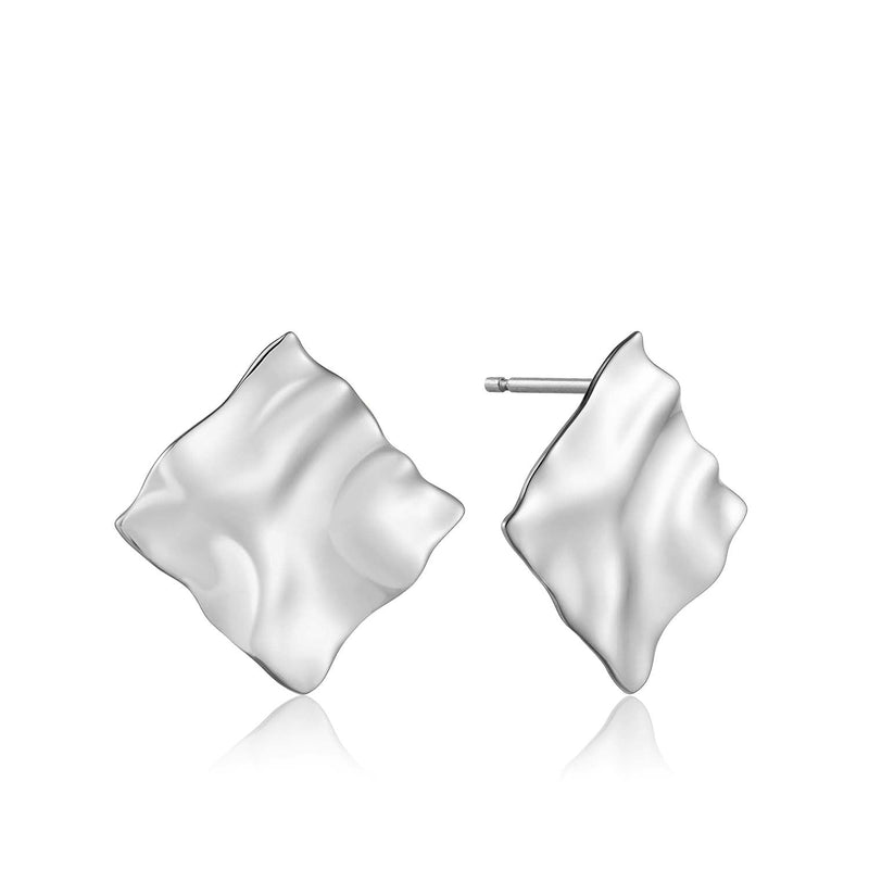 Ania Haie Crush Square Stud Earrings - Silver