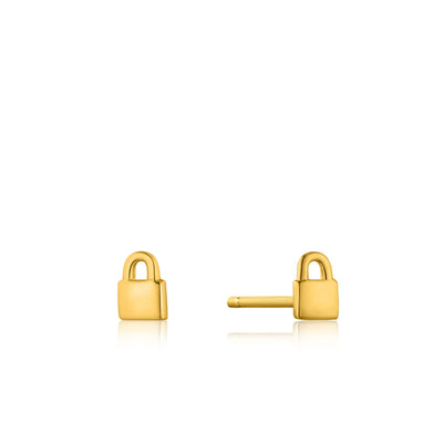 Ania Haie Gold Padlock Stud Earrings