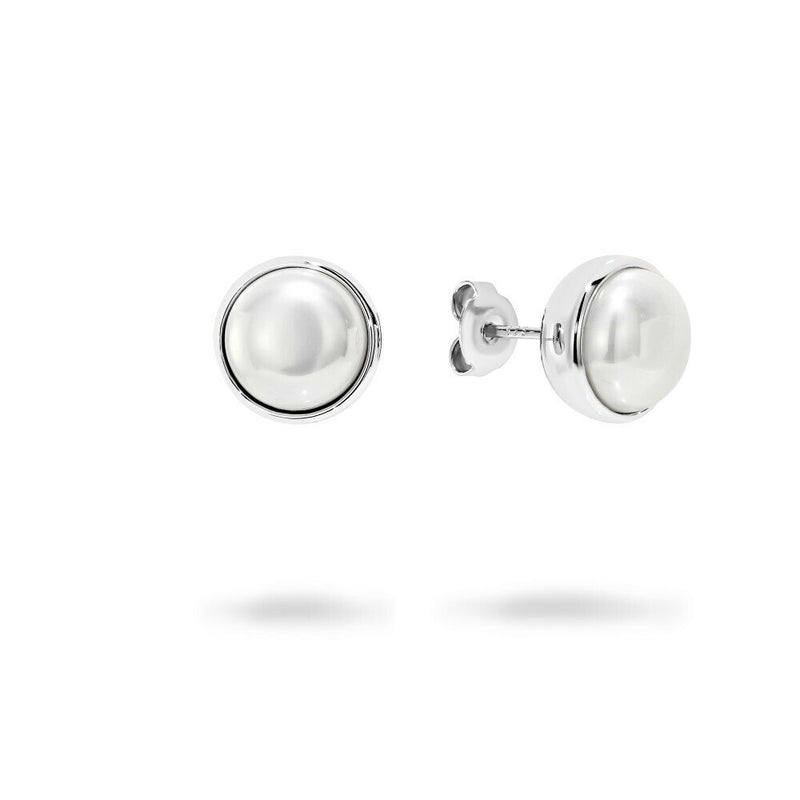 Georgini Lucca 10Mm Pearl Earrings Silver