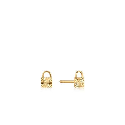 Ania Haie 14kt Gold Padlock Stud Earrings