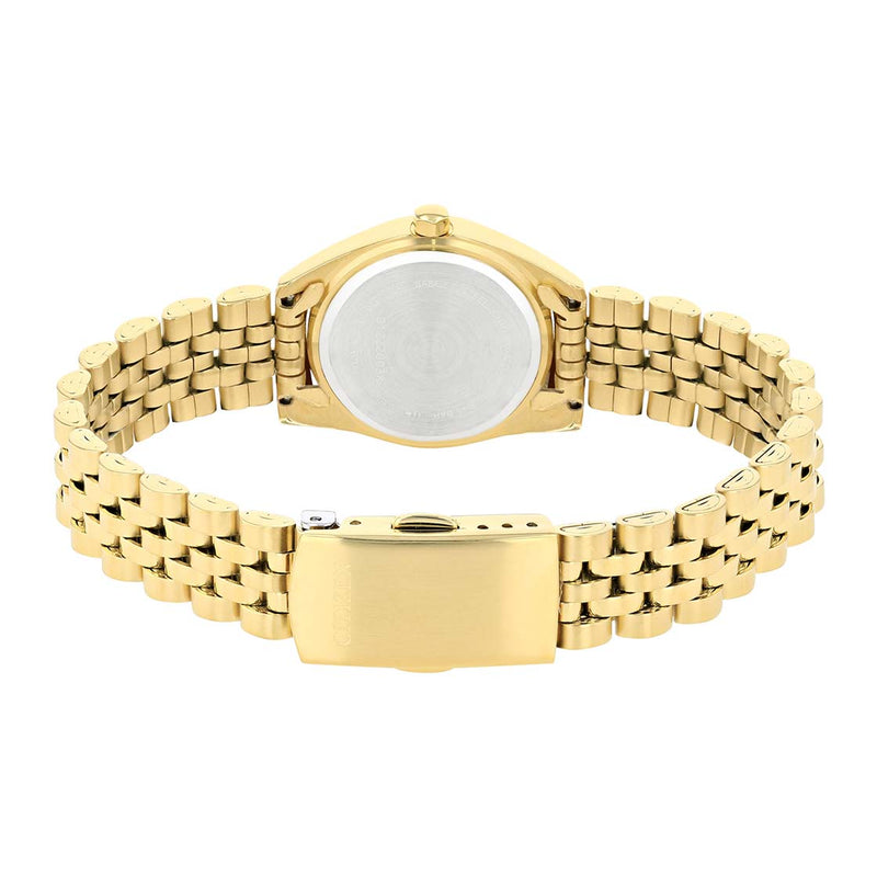 Citizen Ladies Swarovski Crystal Quartz Mother of Pearl Gold Dress Watch EU6062-50D