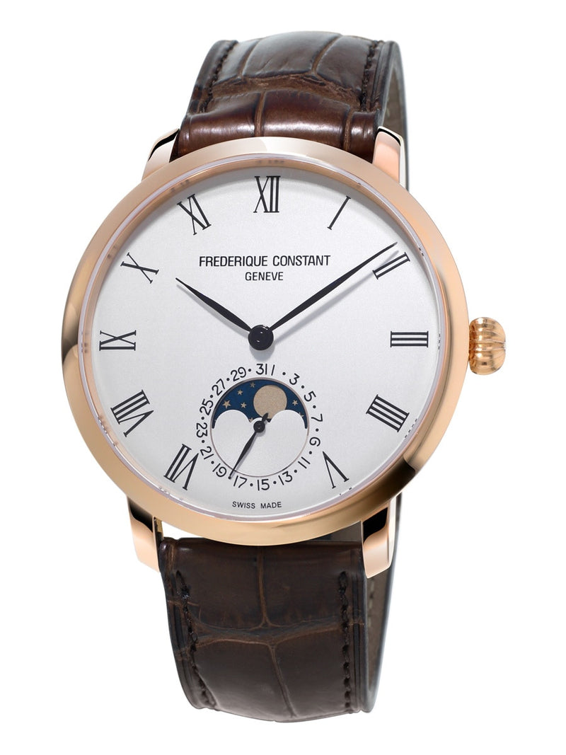 Frederique Slimline Moonphase Automatic Silver Dial Mens Watch