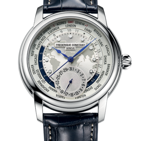 Frederique Constant White Dial Worldtimer Automatic Watch FC 718WM4H6 Watch Direct