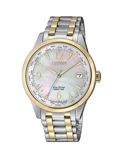 Citizen Mother Of Pearl World Time Classic Watch FC8008-88D