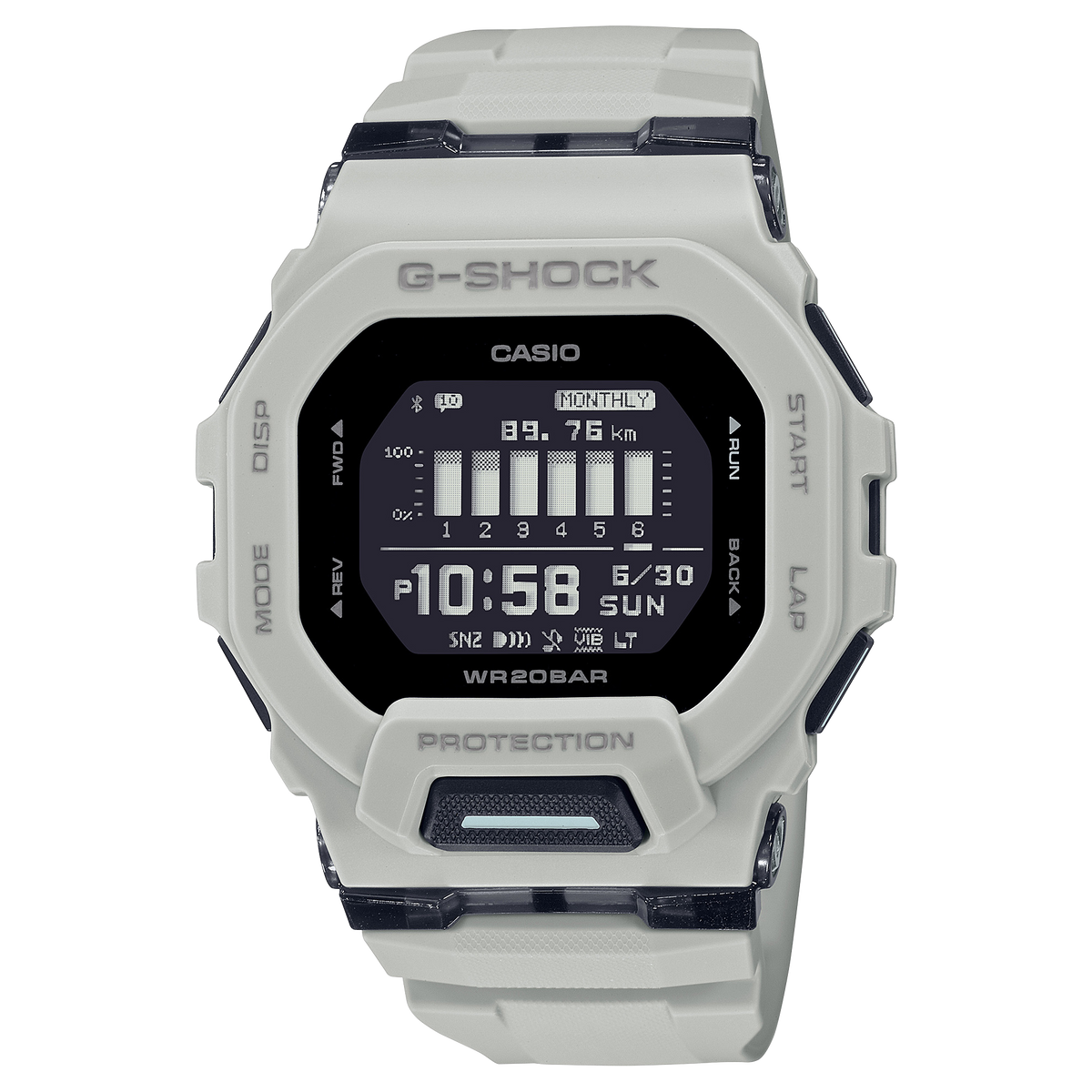 G-Shock GBD-200 Series White Resin Strap Mens Watch GBD200UU-9D