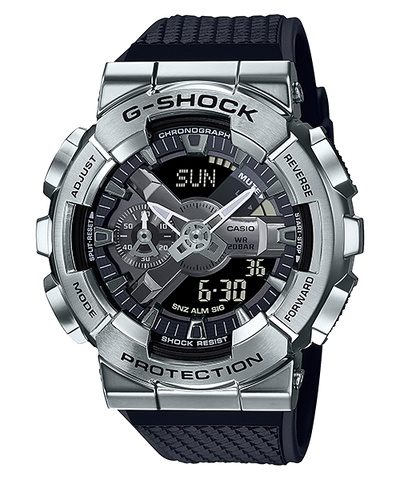 Casio Men's GA-100 Series G-Shock Quartz 200M WR Shock Resistant Watch  White/Black. Plastic Band