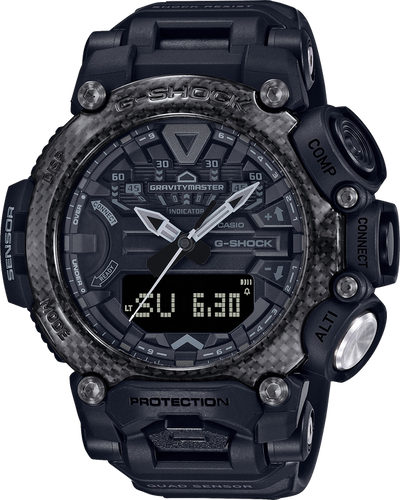 G Shock Gravitymaster All Black Quad Sensor Bluetooth GRB200 1B Watch Direct