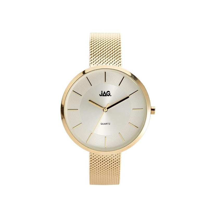 Jag Leah Silver Dial And Yellow Gold Plated Bracelet Womens Watch