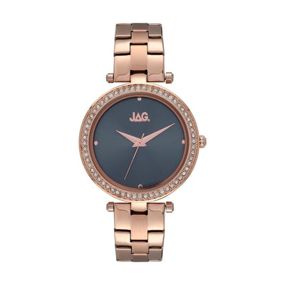 Jag Ava Grey Dial Rose Gold Strap Womens Watch