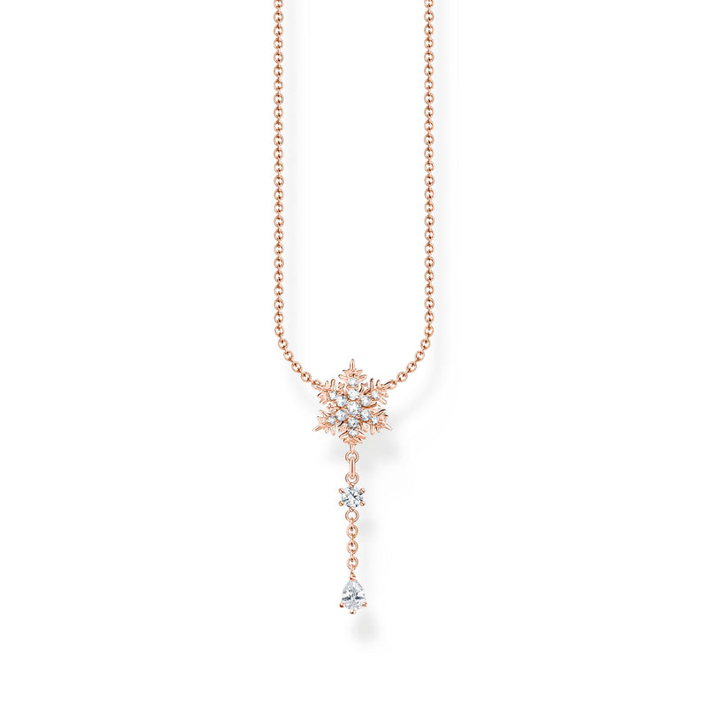 Charm: snowflake with stones, rosé plating