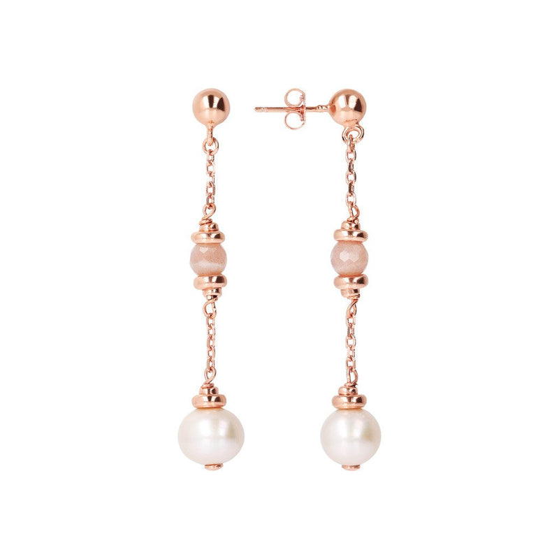 Bronzallure Long Earrings With Pearl