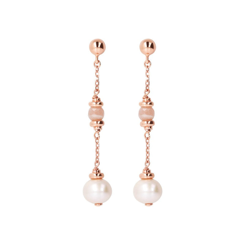 Bronzallure Long Earrings With Pearl