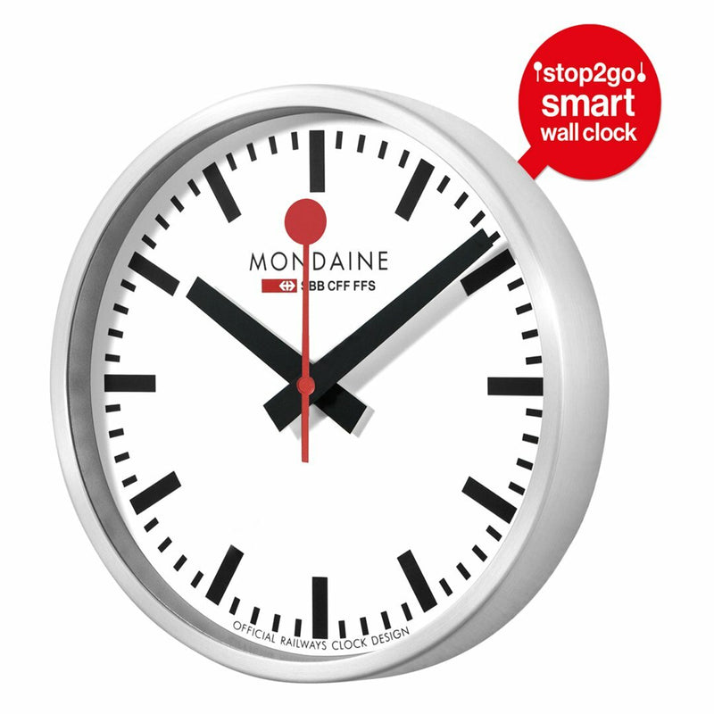 Mondaine Officaial Swiss Railways Smart Wifi Stop2Go Wall Clock