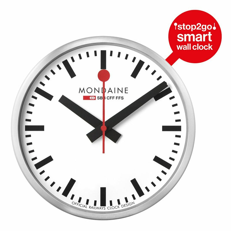 Mondaine Officaial Swiss Railways Smart Wifi Stop2Go Wall Clock