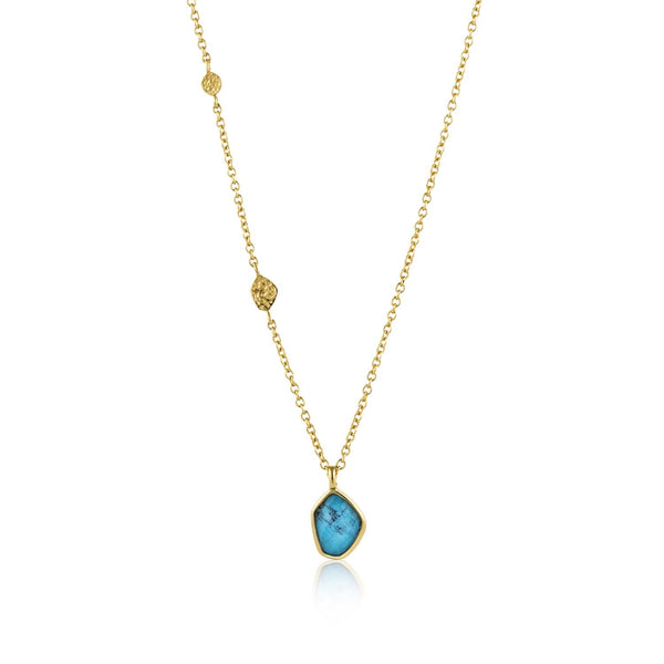 Ania Haie Turquoise Pendant Necklace - Gold
