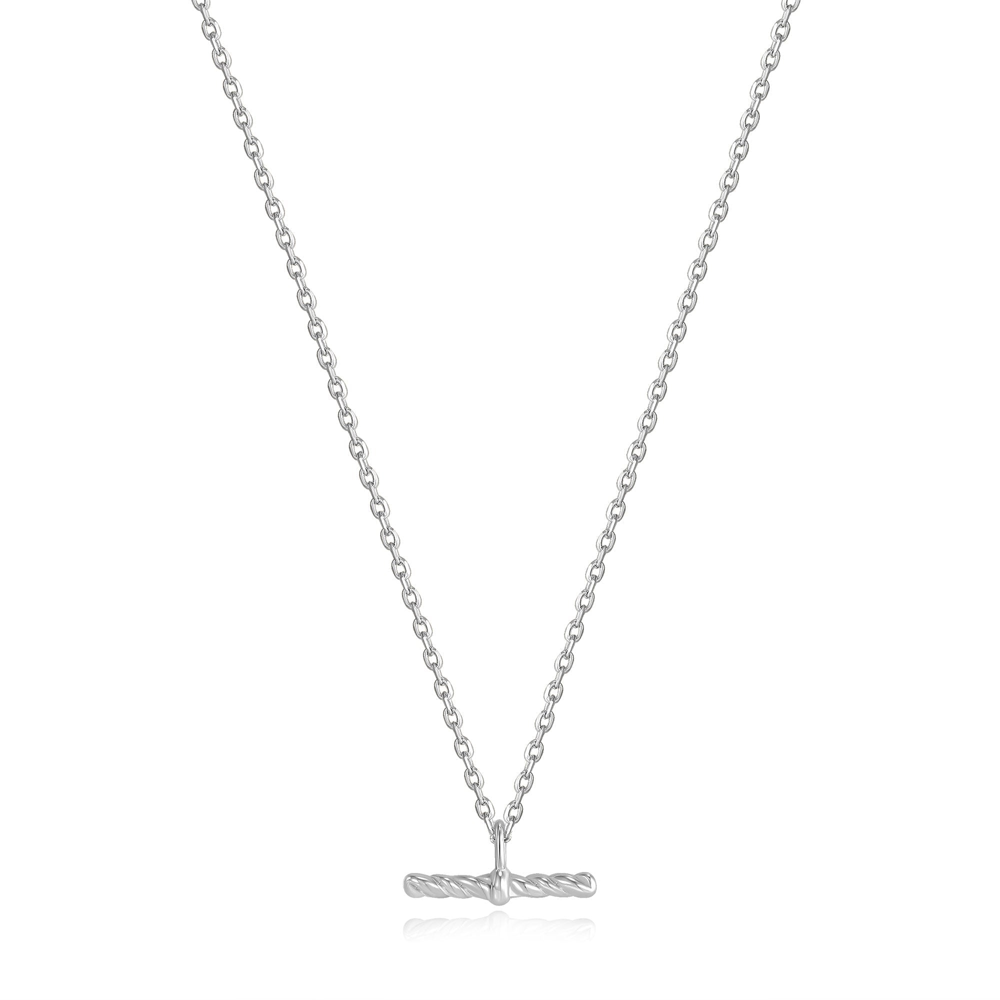 Ania Haie Silver Rope T-Bar Necklace